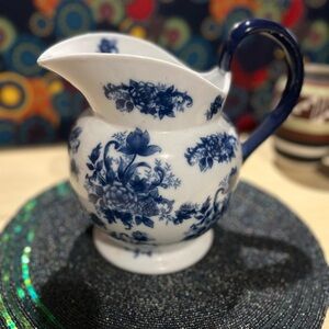 Cracker Barrel Blue and white pitcher
